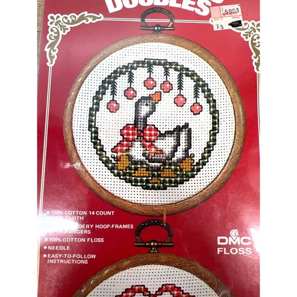 Vogart Crafts Christmas Doubles Cross-Stitch Kit With Goose Designs & DMC Floss - Picture 2 of 4